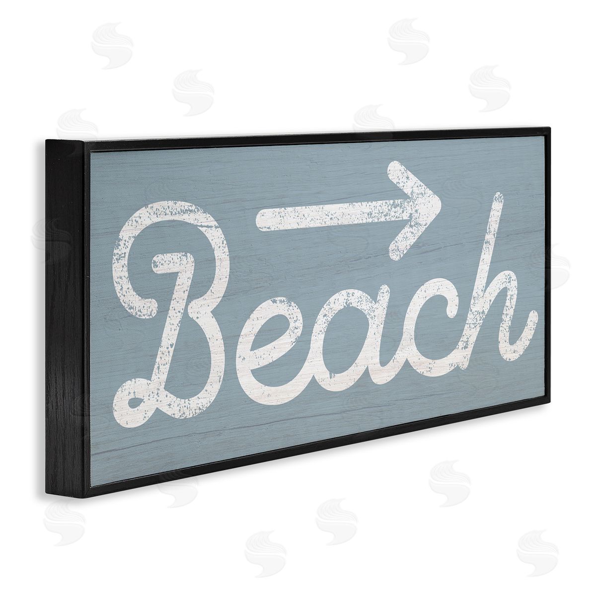 Stupell Studio Vintage Beach Arrow Pointing Sign Grain Pattern