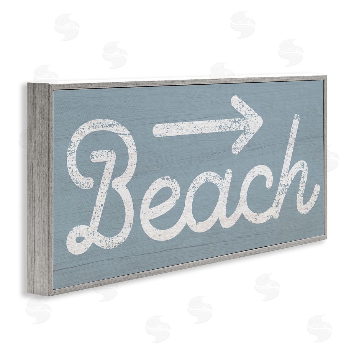Stupell Studio Vintage Beach Arrow Pointing Sign Grain Pattern