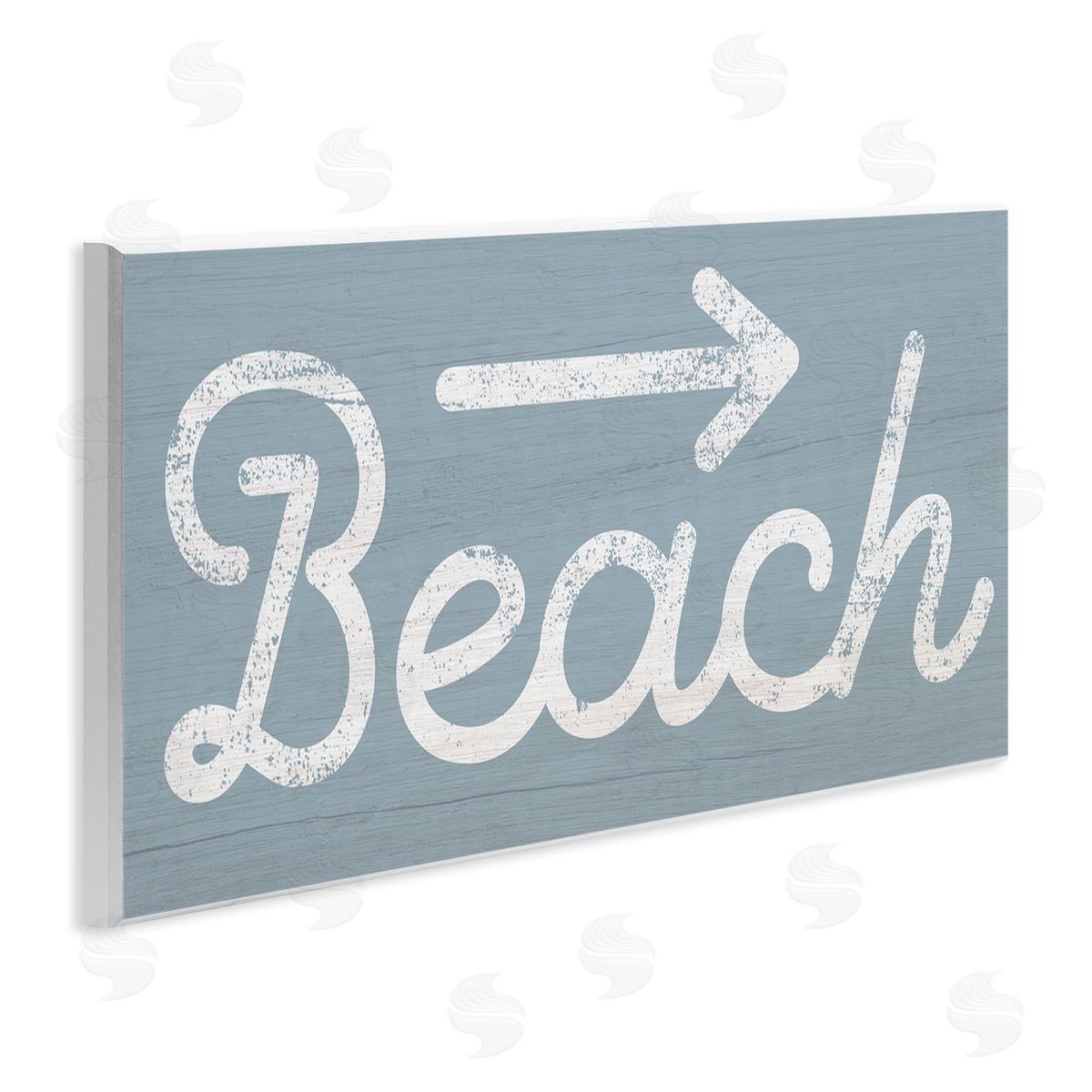 Stupell Studio Vintage Beach Arrow Pointing Sign Grain Pattern