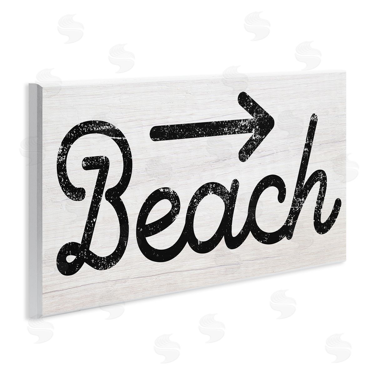 Stupell Studio Weathered Beach Direction Sign Rustic Arrow Symbol