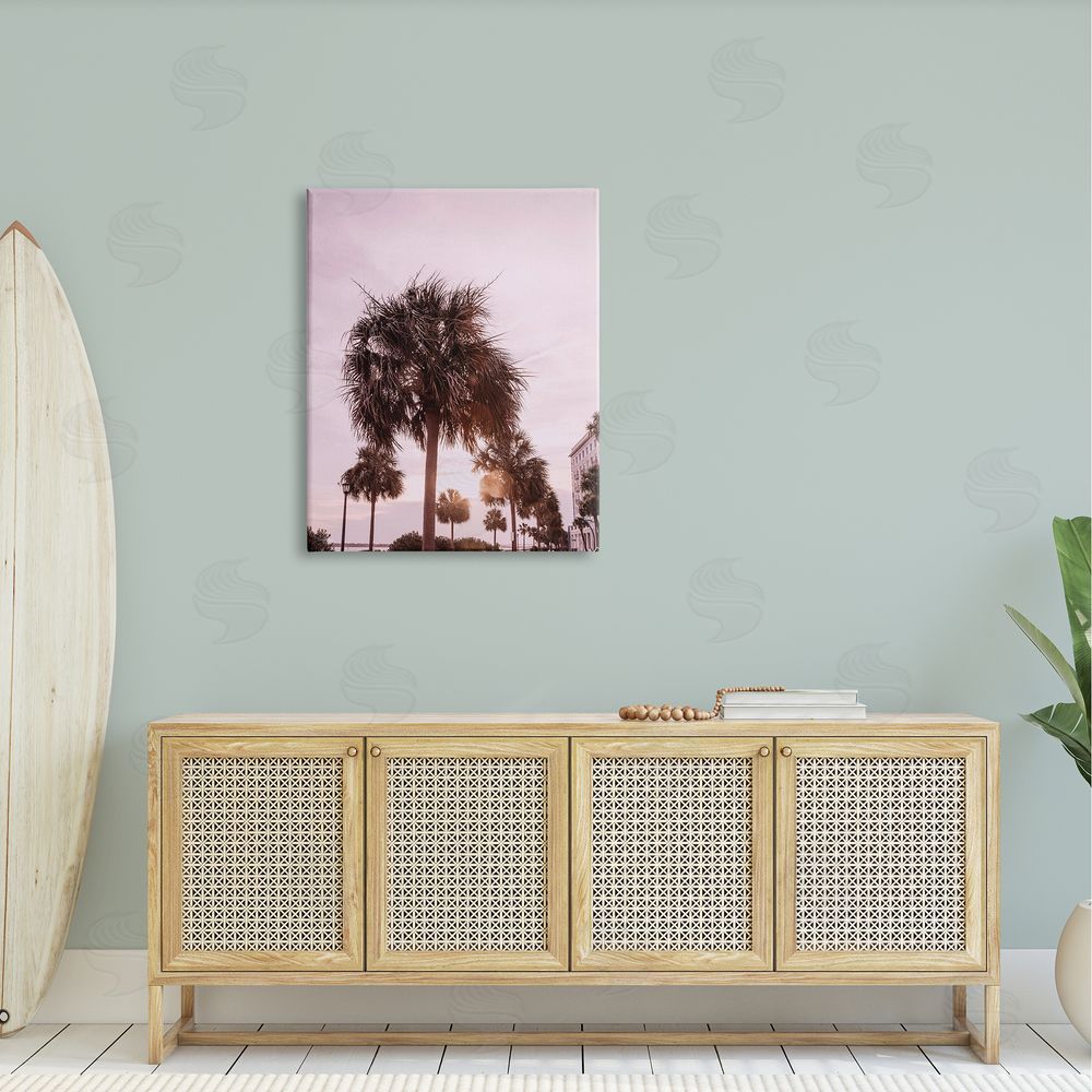 Jennifer Rigsby Tropical Palm Tree Summer Vacation Resort Photography Canvas Wall Art Print in Room