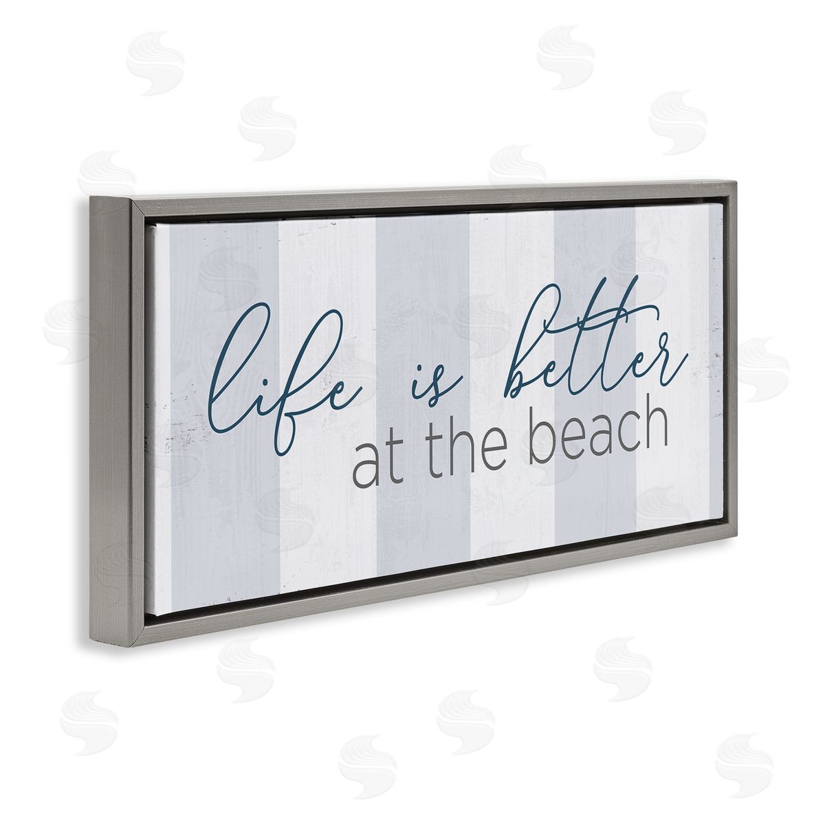 Anna Quach Life Better at Beach Striped Nautical Typography Sign
