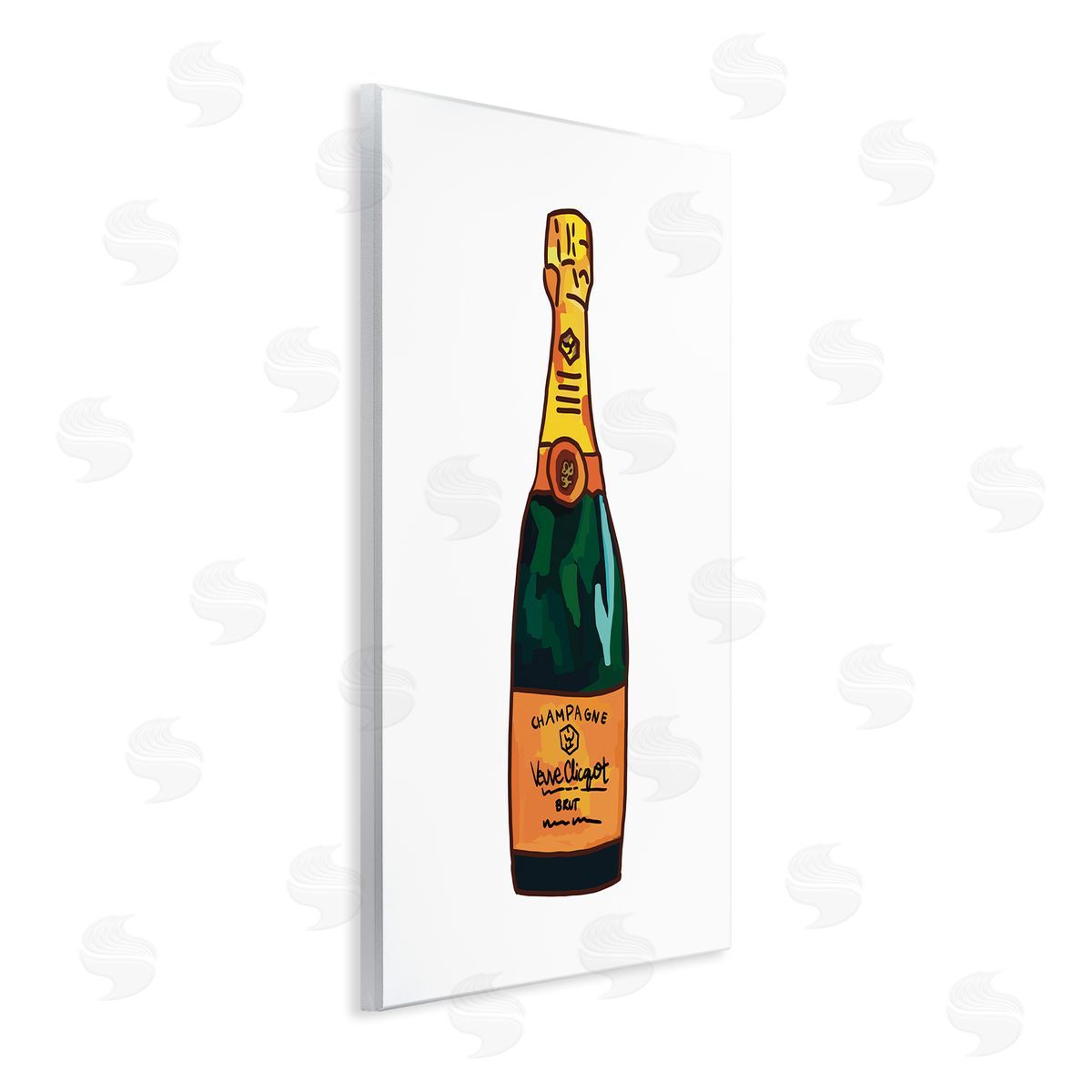 Amelia Noyes Classy Champagne Wine Bottle Kitchen Bar Beverage Wall Plaque Art Print