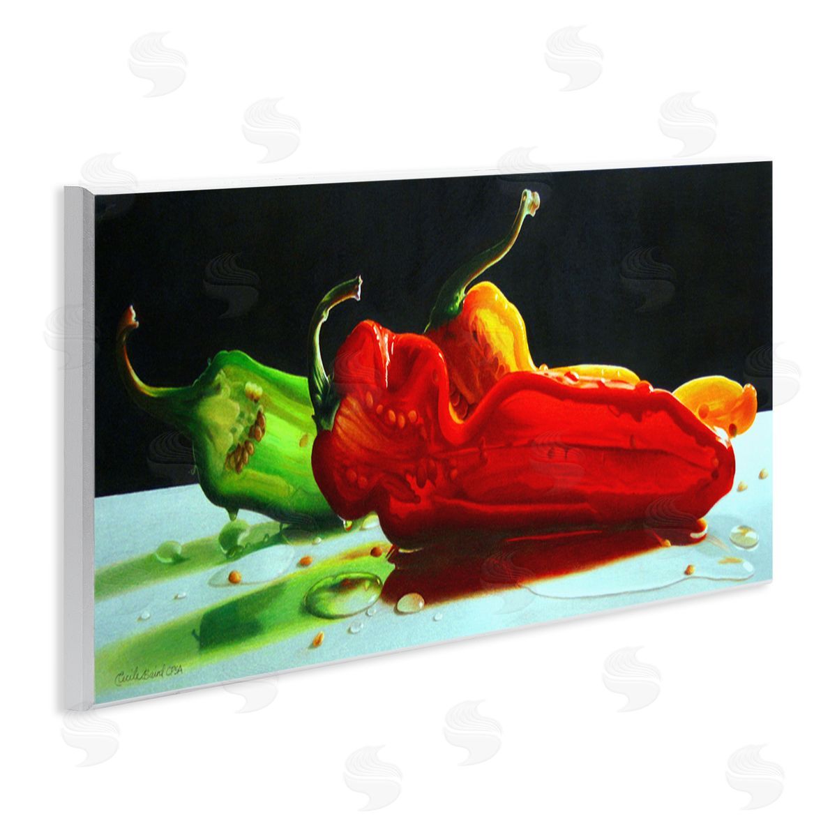 Cecile Baird Bold Modern Peppers Still Life Kitchen Vegetable Food