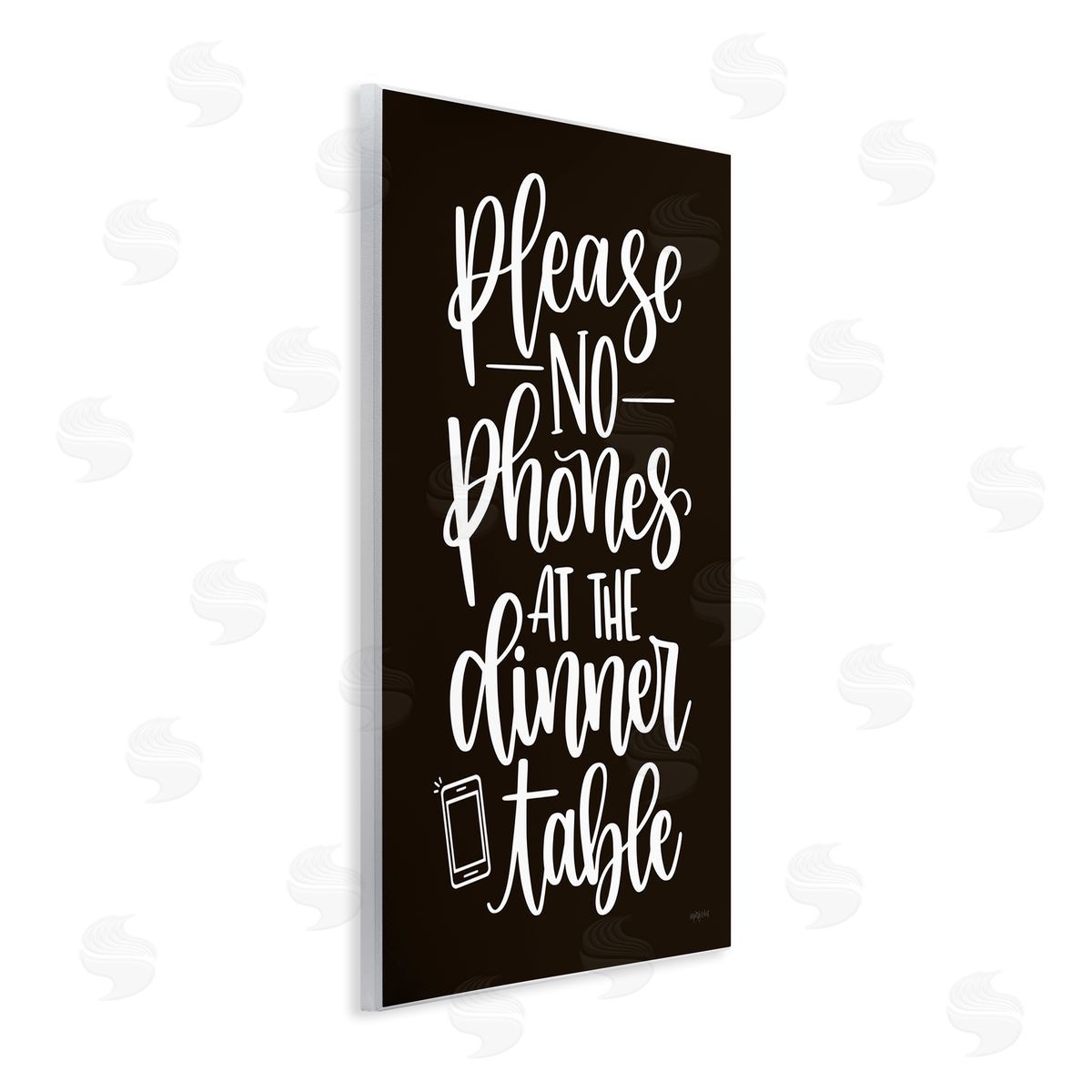 Imperfect Dust No Phones Dinner Table Kitchen Rule Calligraphy Wall Plaque Art Print