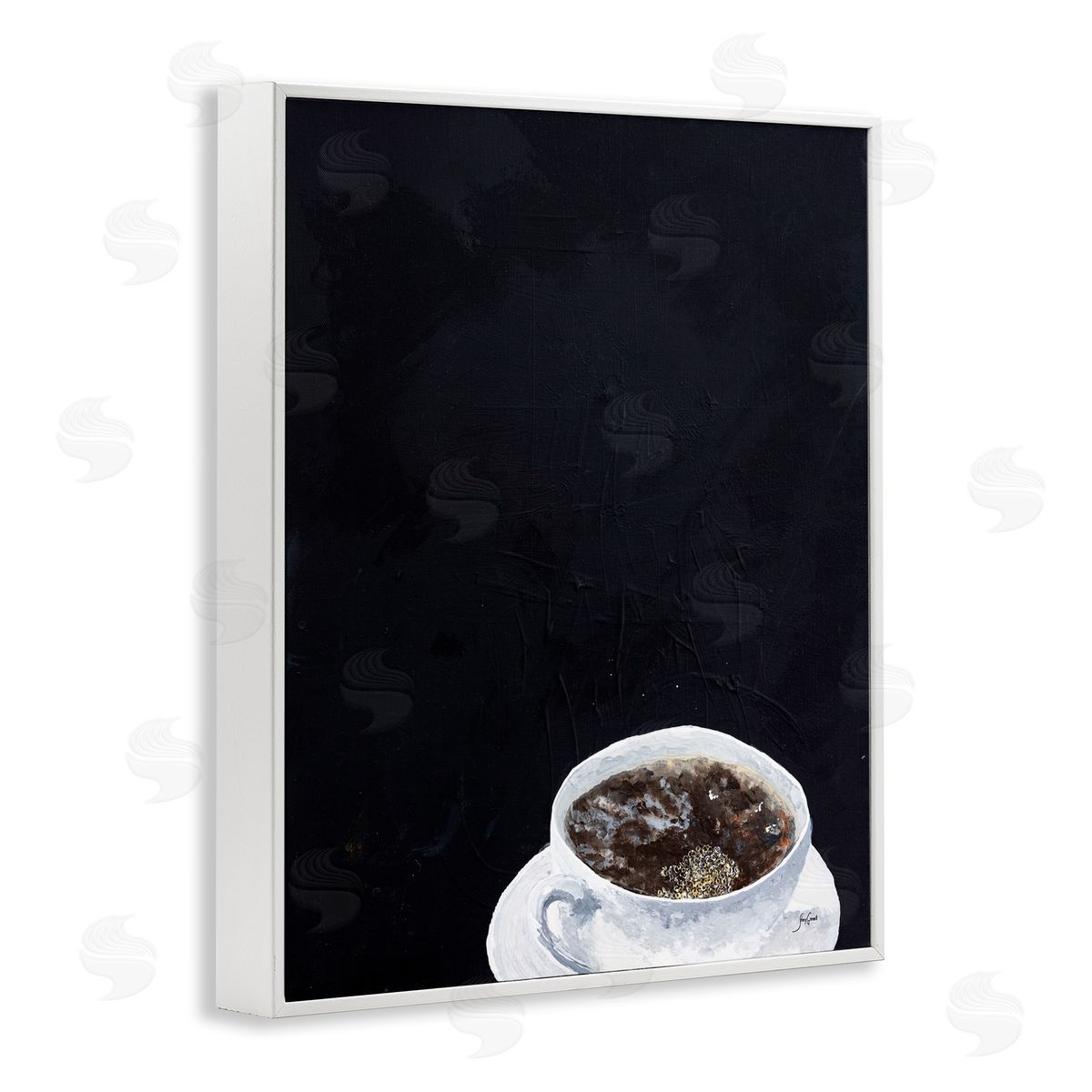 Stacy Gresell Contemporary Coffee Cup Saucer Breakfast Kitchen Drink White Framed Giclee Wall Art Print