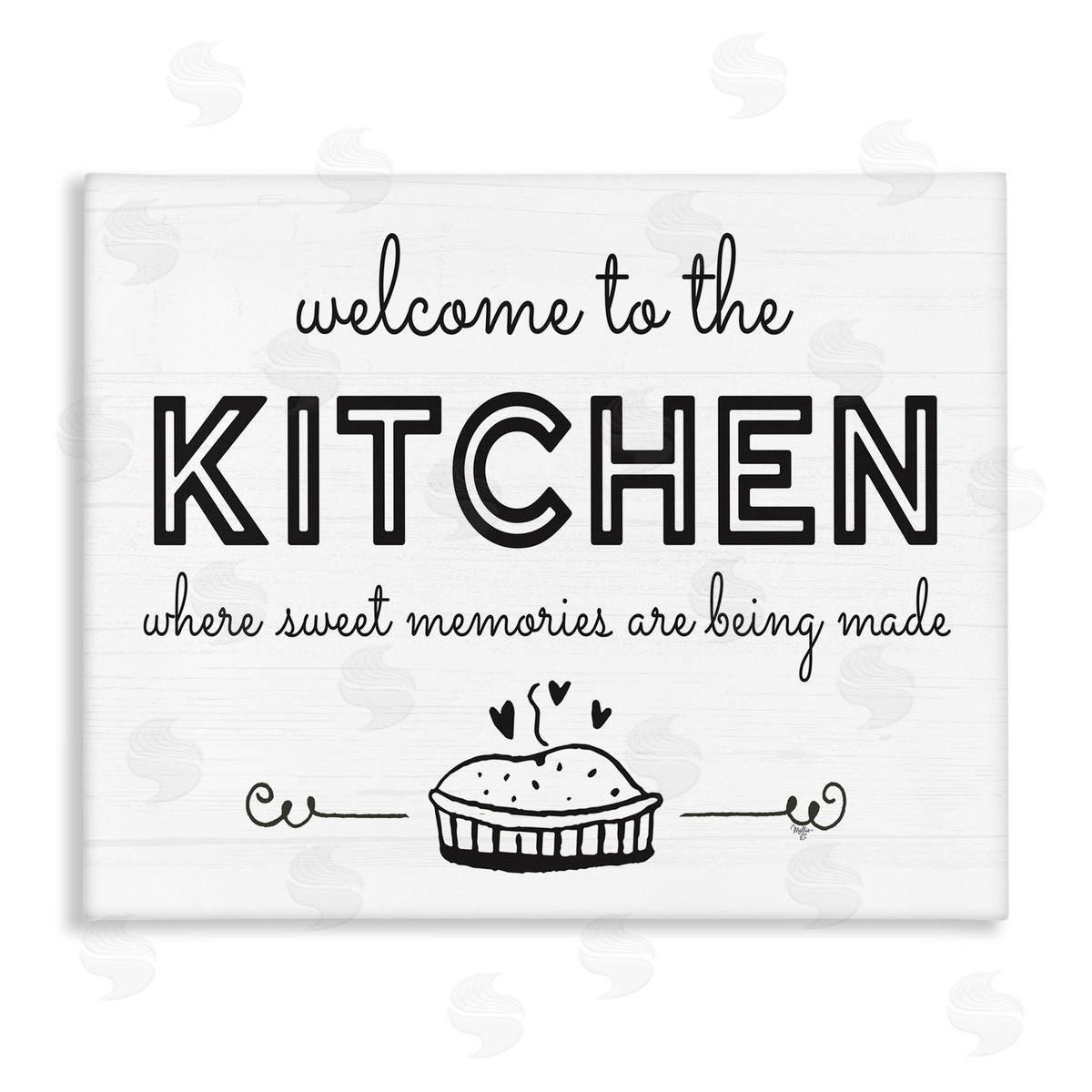 Mollie B. Welcome to Kitchen Fresh Baked Pie Rustic Phrase Stretched Canvas Wall Art Print