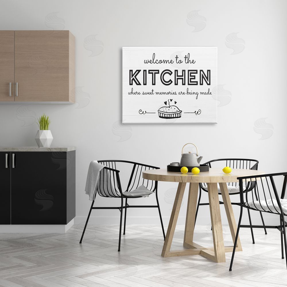 Mollie B. Welcome to Kitchen Fresh Baked Pie Rustic Phrase Canvas Wall Art Print in Room