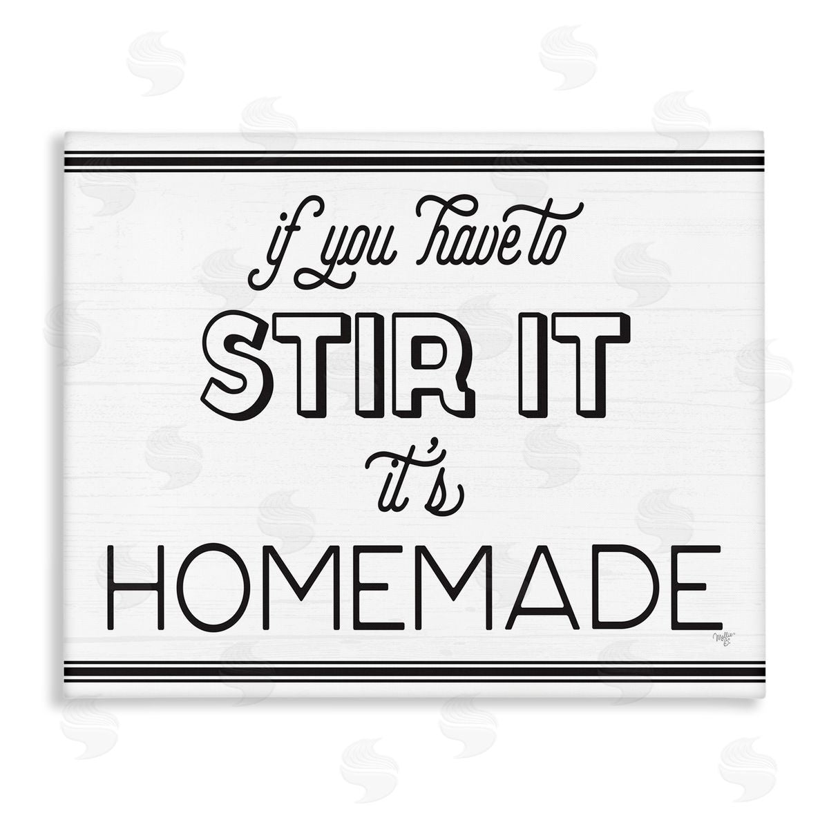 Mollie B. Homemade If Stirred Humorous Cooking Kitchen Vintage Phrase Stretched Canvas Wall Art Print