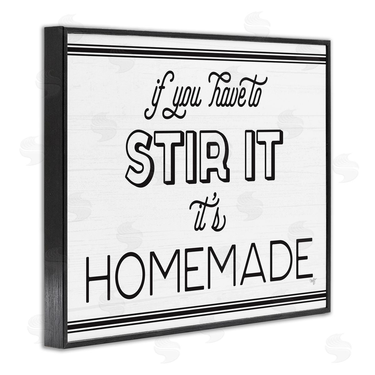 Mollie B. Homemade If Stirred Humorous Cooking Kitchen Vintage Phrase Black Framed Giclee Wall Art Print