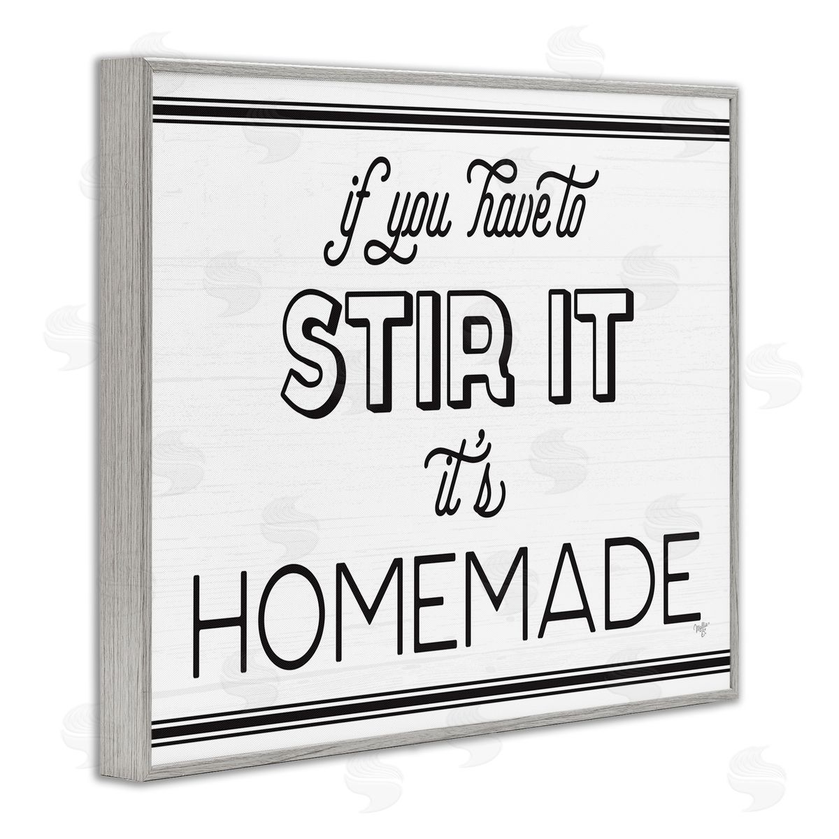 Mollie B. Homemade If Stirred Humorous Cooking Kitchen Vintage Phrase Gray Framed Giclee Wall Art Print