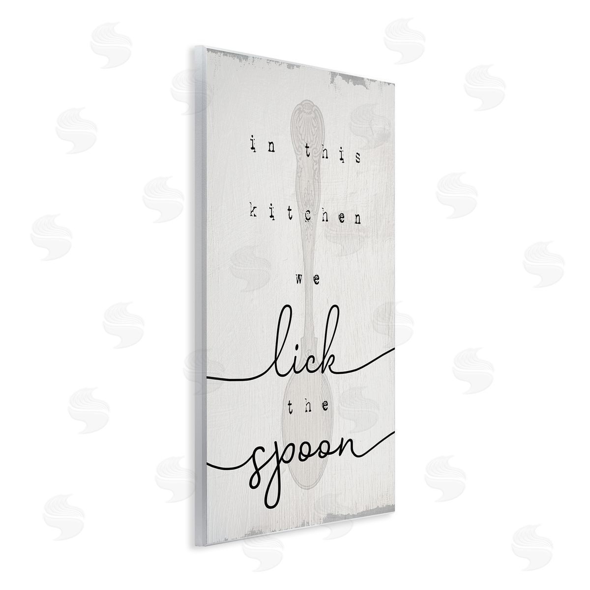 Stupell Studio Lick The Spoon Fun Baking Calligraphy Vintage Text  Wall Plaque Art Print