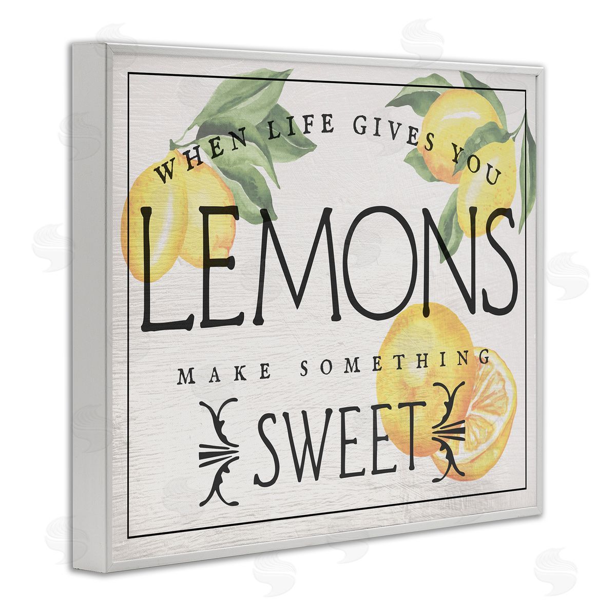 Bold Vintage Life Gives Lemons White Frame Print Wall Art, Home Decor by Stupell Studio