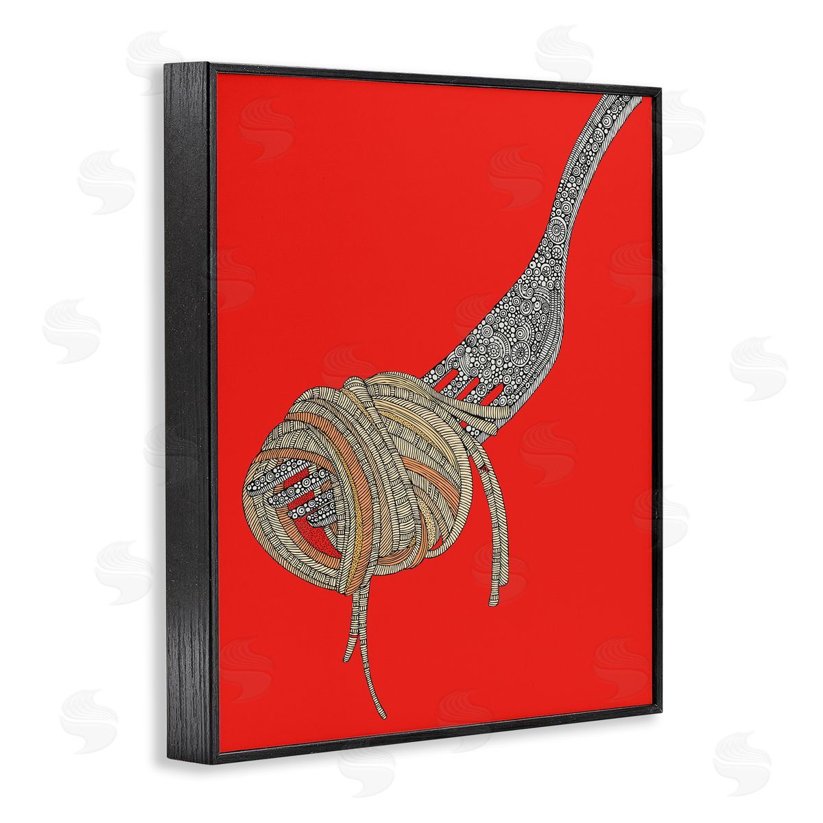 Pop Style Spaghetti Black Frame Print Wall Art, Home Decor by Valentina Harper