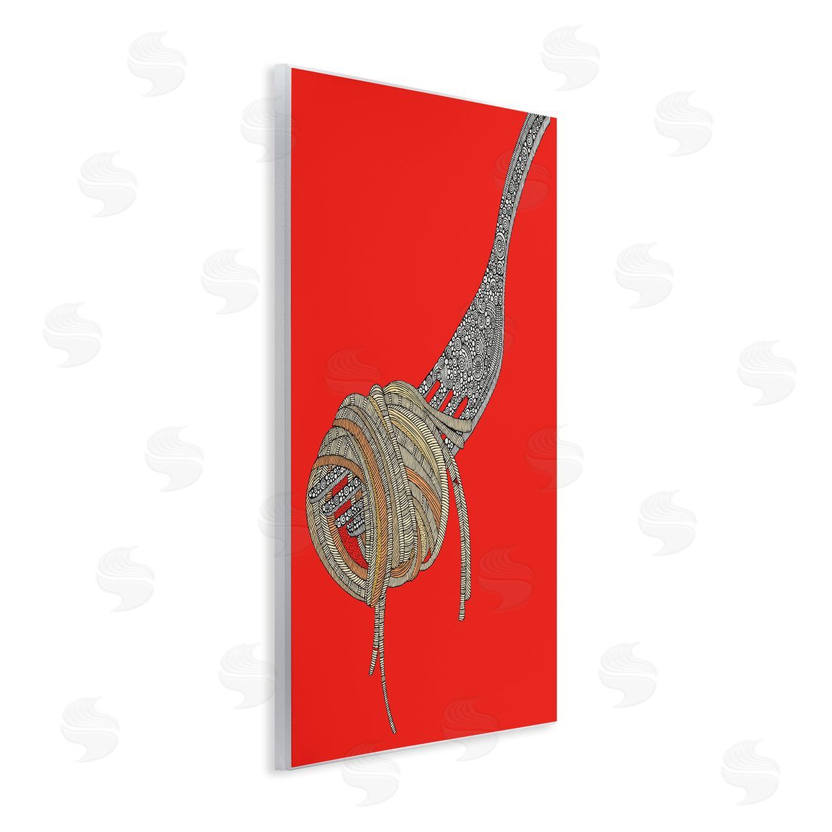 Pop Style Spaghetti Wood Plaque Wall Art, Home Decor by Valentina Harper