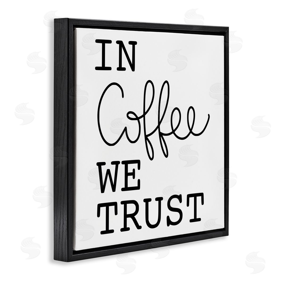 Yvonne Coleman Burney In Coffee We Trust Casual Kitchen Typography Black Floating Frame Canvas Wall Art Print