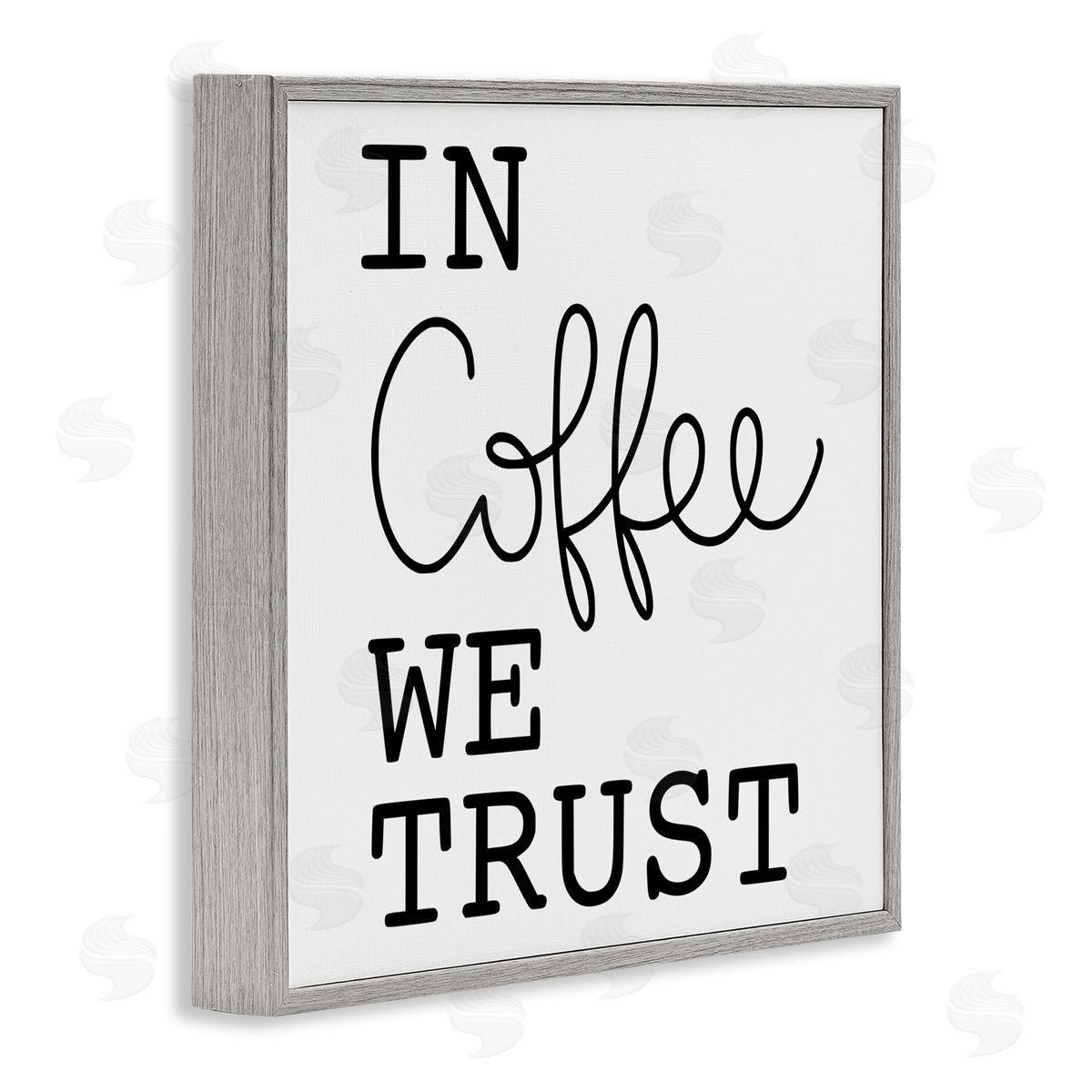 Yvonne Coleman Burney In Coffee We Trust Casual Kitchen Typography Gray Framed Glicee Wall Art Print