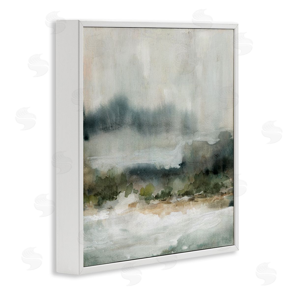 Carol Robinson Mysterious Abstract Nature Murky Fog Watercolor Scene White Framed Glicee Wall Art Print