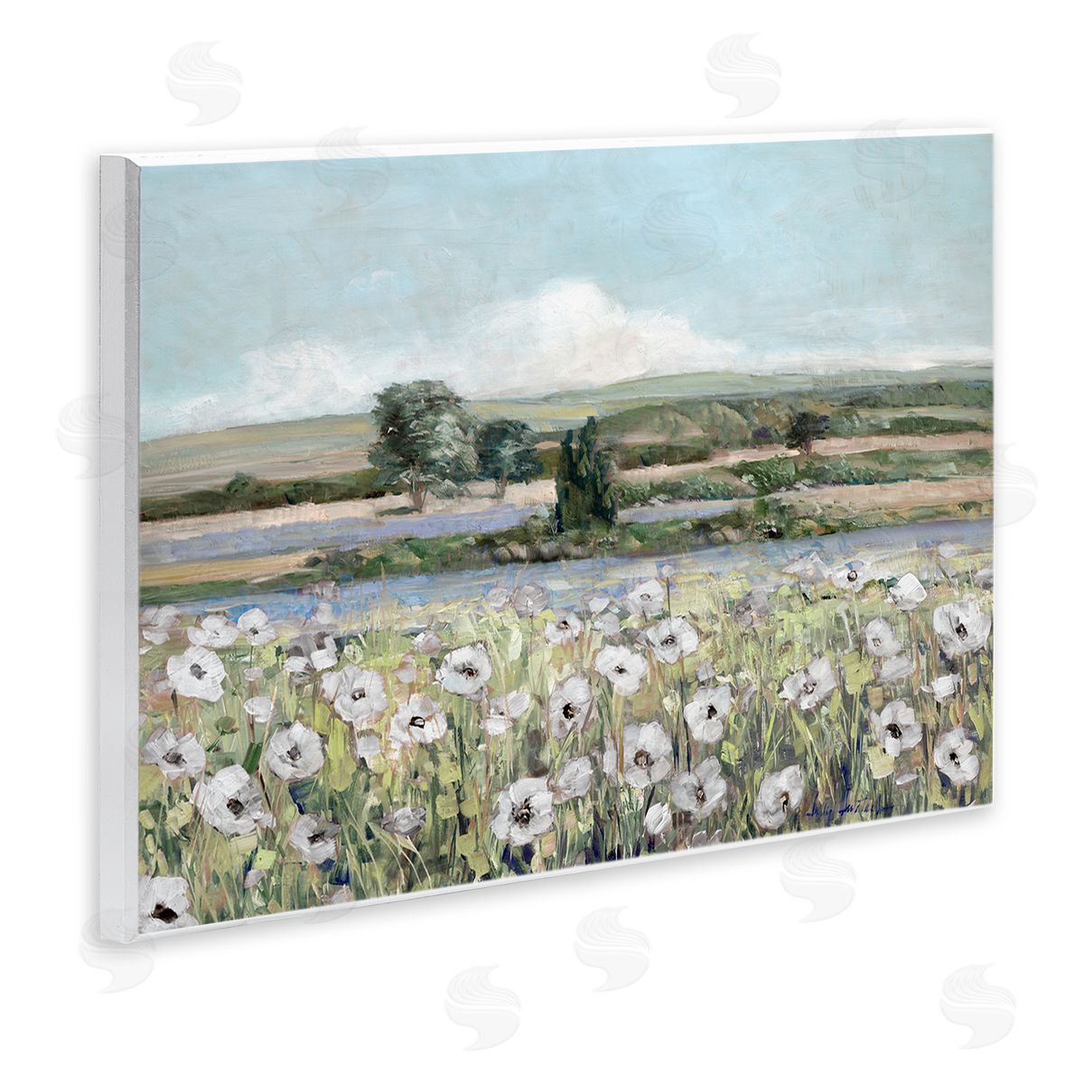 Sally Swatland Rural Flower Meadow Countryside Flowing Streams View Wall Plaque Art Print