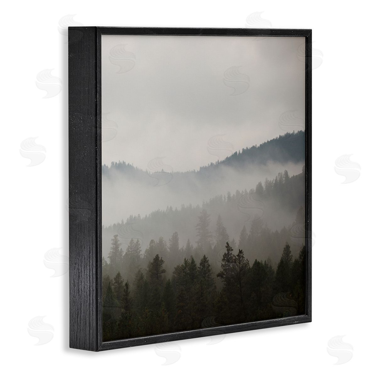 Carol Robinson Sun Rays Through Fog Over Woodland Mountain Hills Black Framed Glicee Wall Art Print