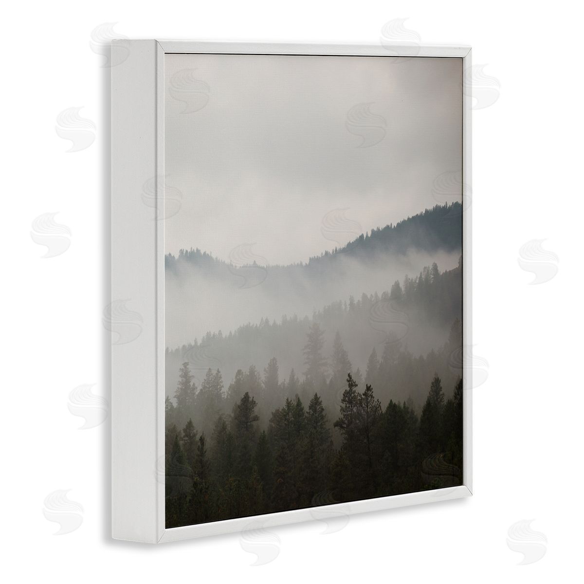 Carol Robinson Sun Rays Through Fog Over Woodland Mountain Hills White Framed Glicee Wall Art Print