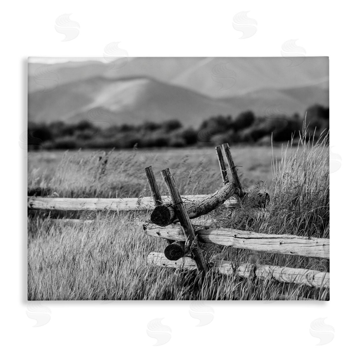 Steve Smith Countryside Ranch Fence Rural Pasture Grass Photography Stretched Canvas Wall Art Print