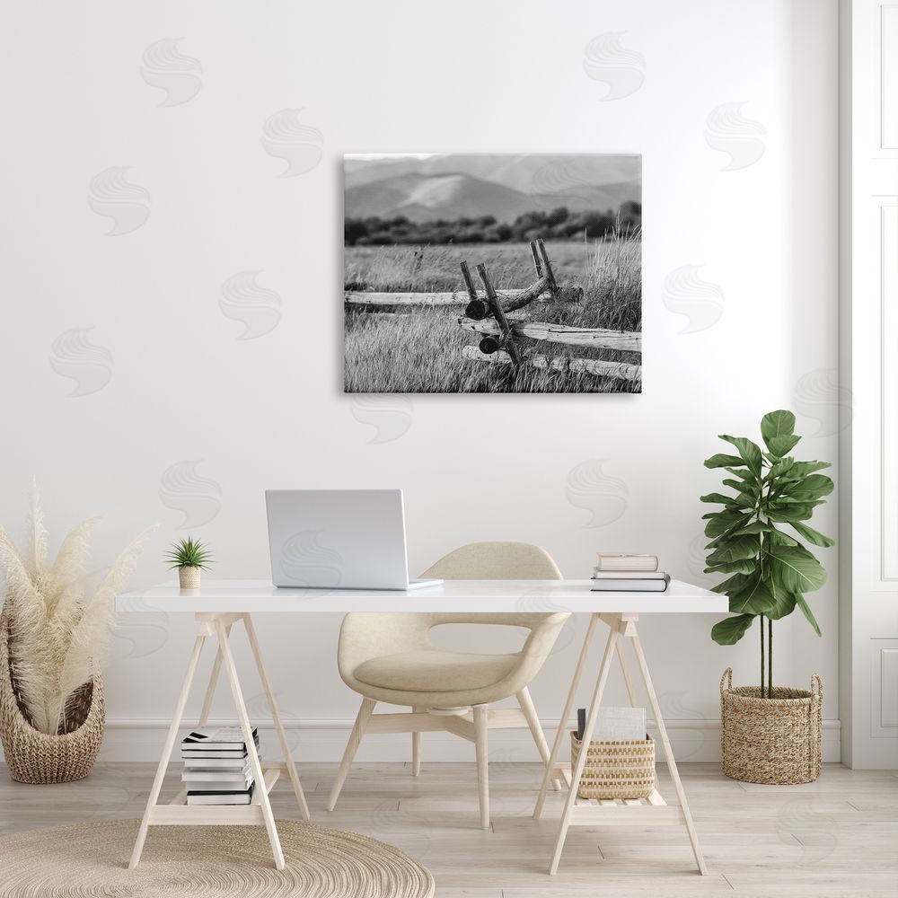 Steve Smith Countryside Ranch Fence Rural Pasture Grass Photography Canvas Wall Art Print in Room