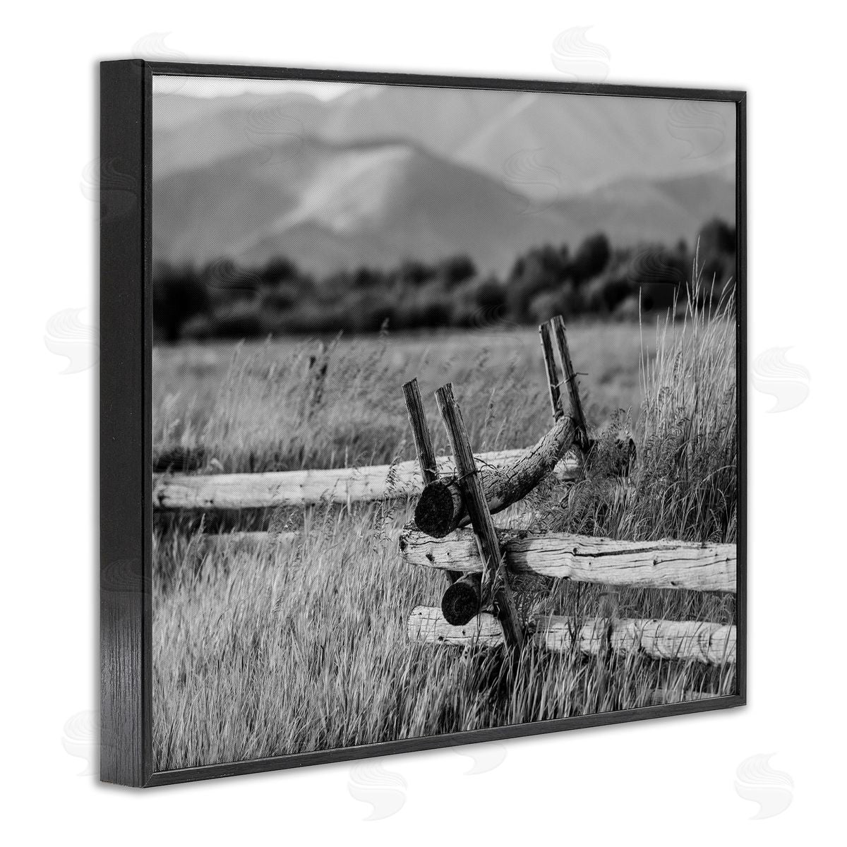 Steve Smith Countryside Ranch Fence Rural Pasture Grass Photography Black Framed Giclee Wall Art Print