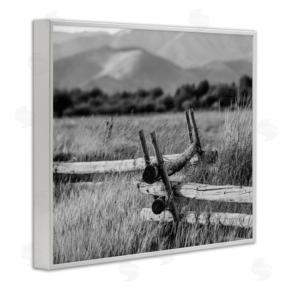 Steve Smith Countryside Ranch Fence Rural Pasture Grass Photography White Framed Giclee Wall Art Print