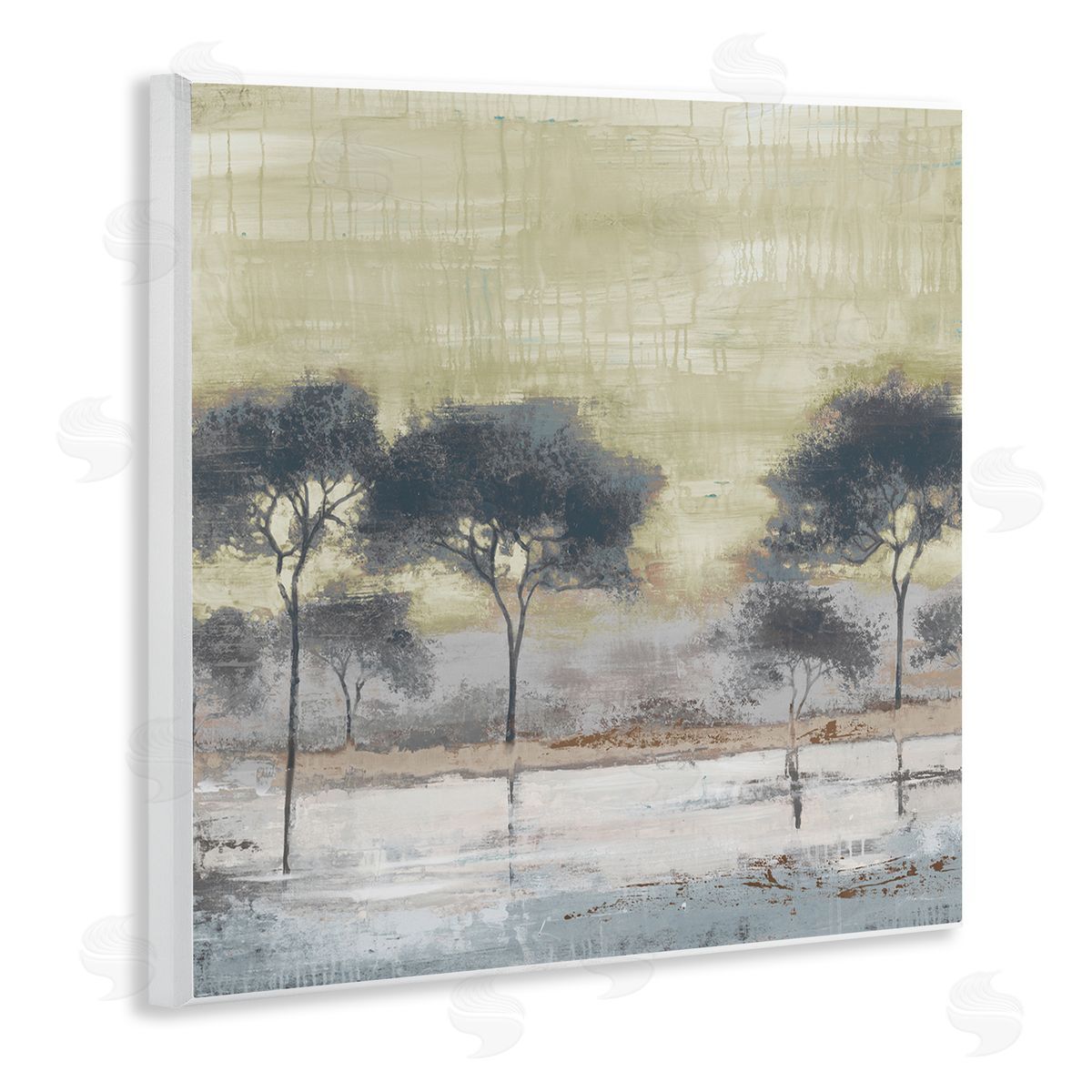 Liz Jardine Marshland Trees Water Surface Reflection Nature Scene Wooden Wall Plaque Art Print