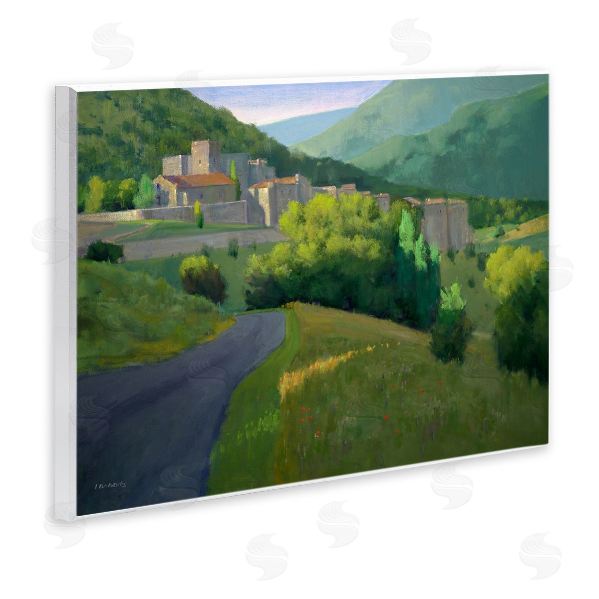 Ian Roberts Winding Road Path Distant Rural Farm Town Wall Plaque Art Print