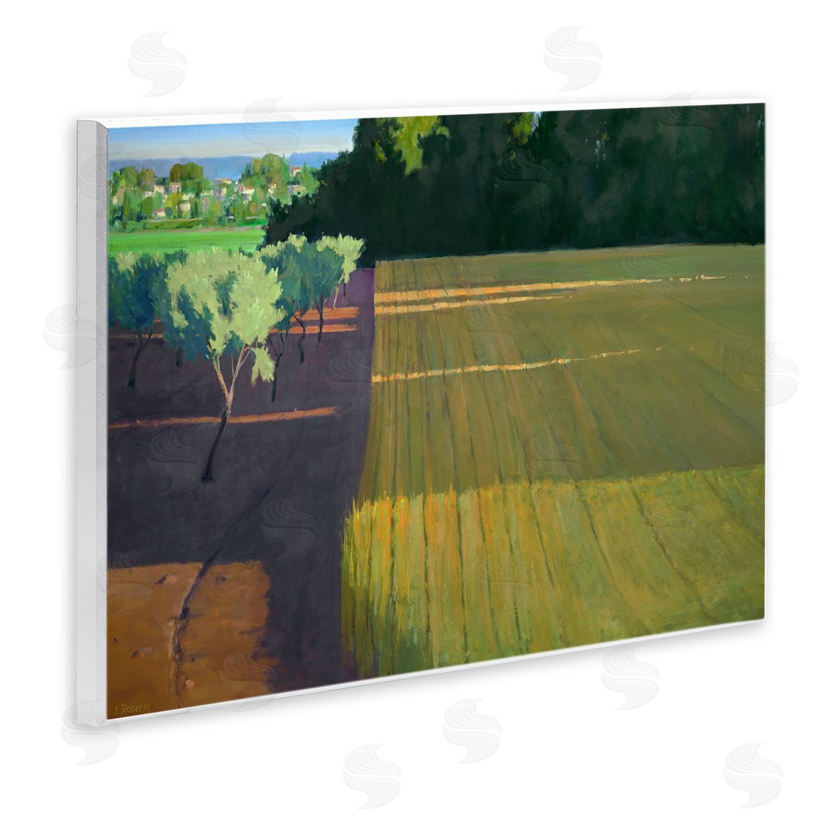 Ian Roberts Orderly Orchard Farm Land Vast Grassland Field Wall Plaque Art Print
