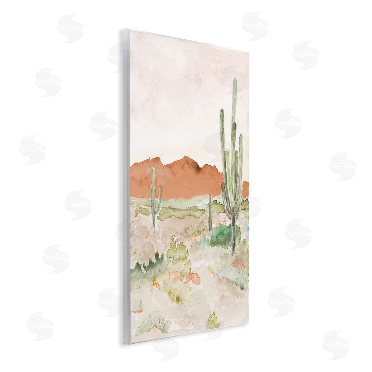 Lanie Loreth Cactus Plants Dry Desert Scene Distant Cliffs Wall Plaque Art Print