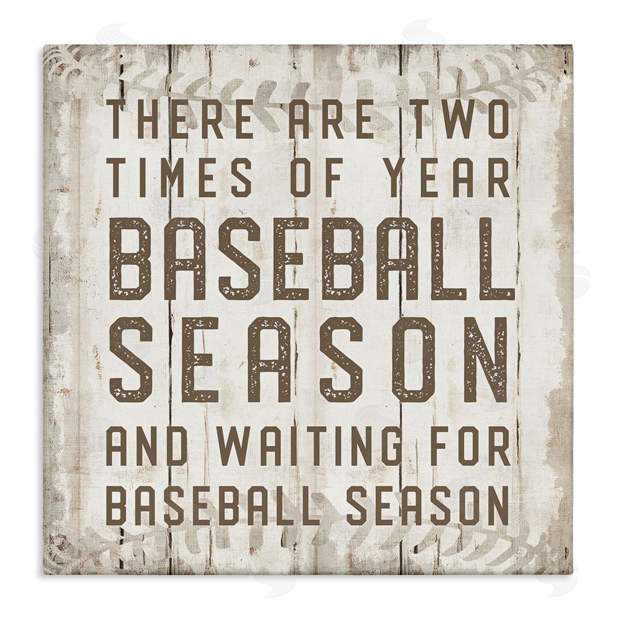 CAD Designs Two Times Of Year Baseball Season Rustic Sports Stretched Canvas Wall Art Print