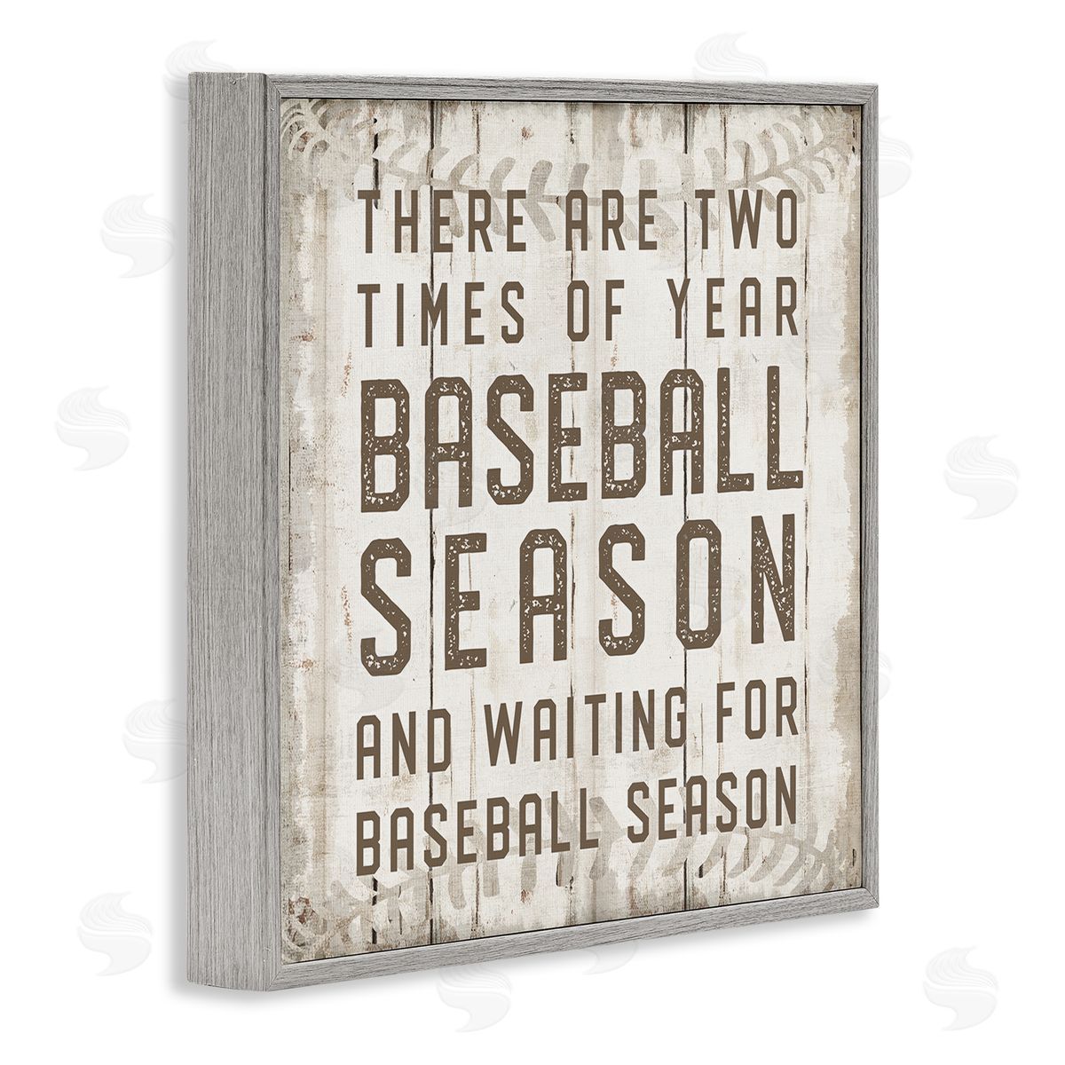 CAD Designs Two Times Of Year Baseball Season Rustic Sports Gray Framed Glicee Wall Art Print