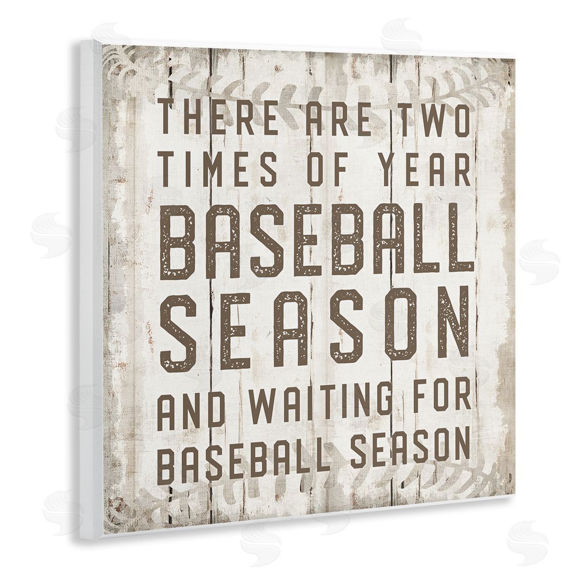 CAD Designs Two Times Of Year Baseball Season Rustic Sports Wooden Wall Plaque Art Print