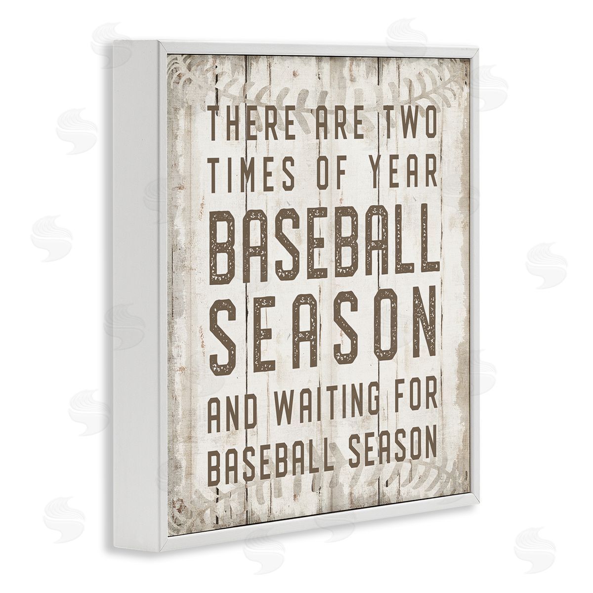 CAD Designs Two Times Of Year Baseball Season Rustic Sports White Framed Glicee Wall Art Print
