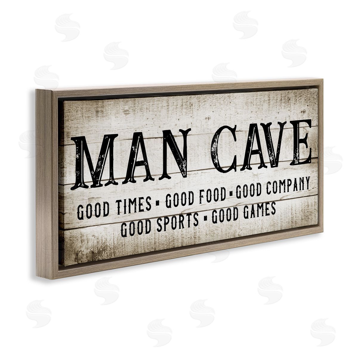 CAD Designs Man Cave Rustic Grain Pattern Typography Sign