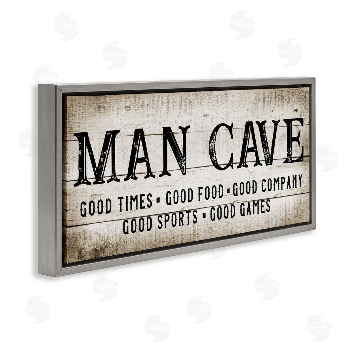CAD Designs Man Cave Rustic Grain Pattern Typography Sign