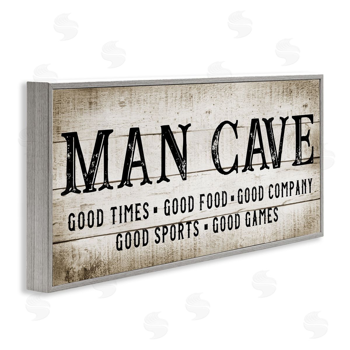 CAD Designs Man Cave Rustic Grain Pattern Typography Sign