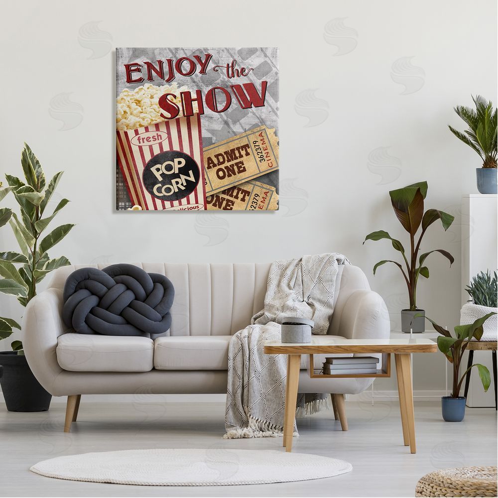 Conrad Knutsen Enjoy The Show Vintage Movies Entertainment Tickets  Canvas Wall Art in Room