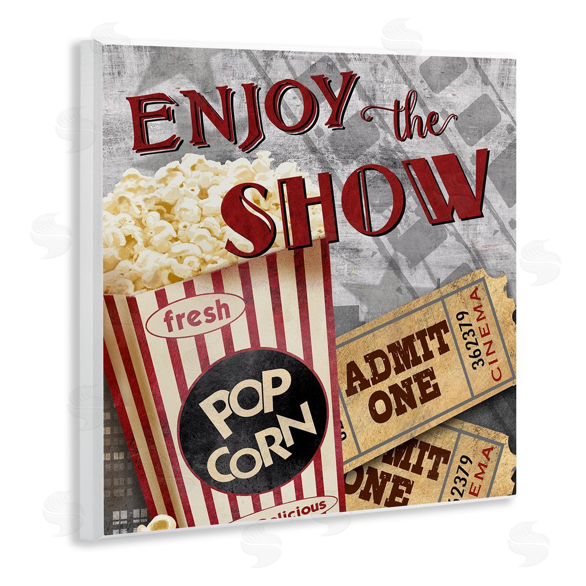 Conrad Knutsen Enjoy The Show Vintage Movies Entertainment Tickets  Wooden Wall Plaque Art Print