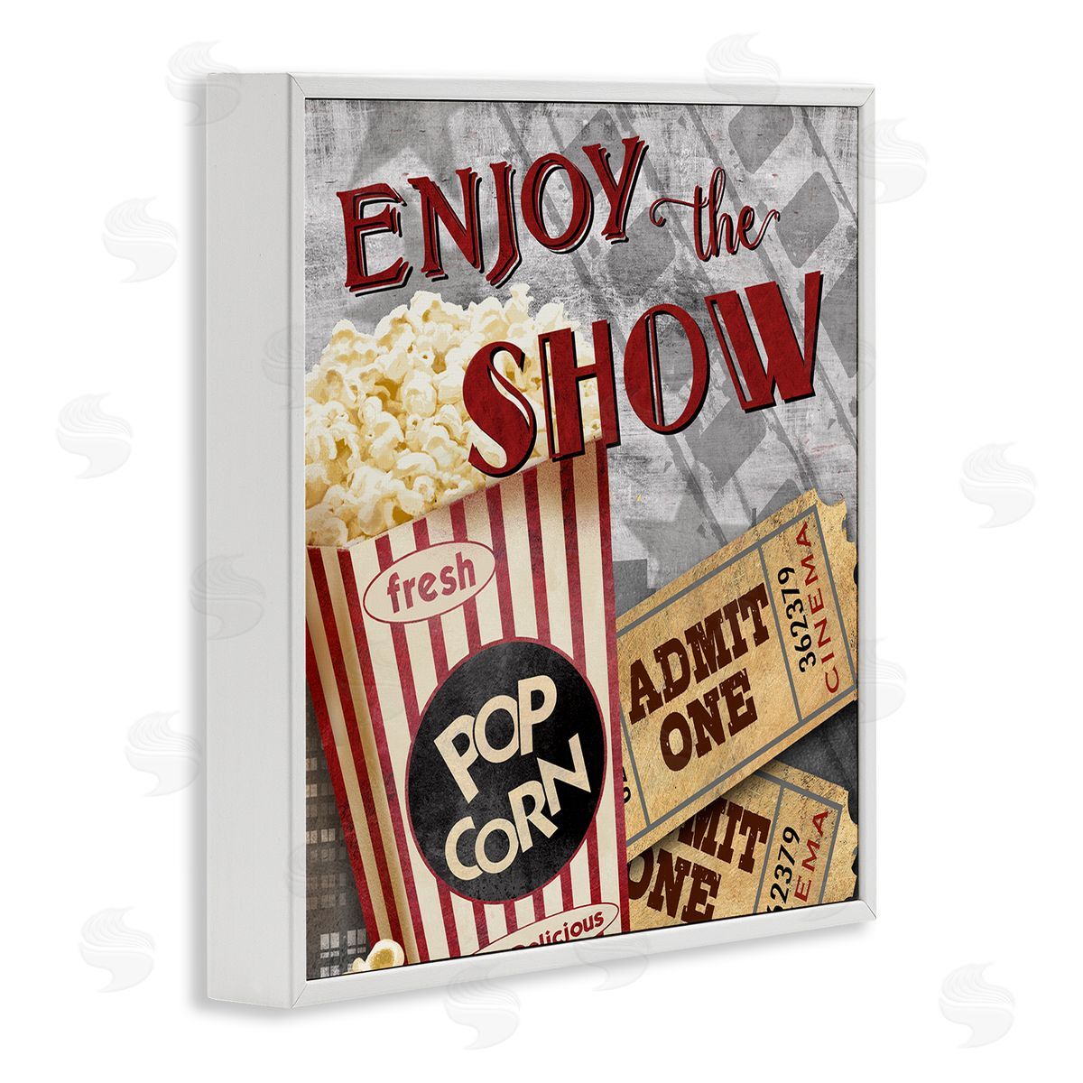 Conrad Knutsen Enjoy The Show Vintage Movies Entertainment Tickets  White Framed Glicee Wall Art Print