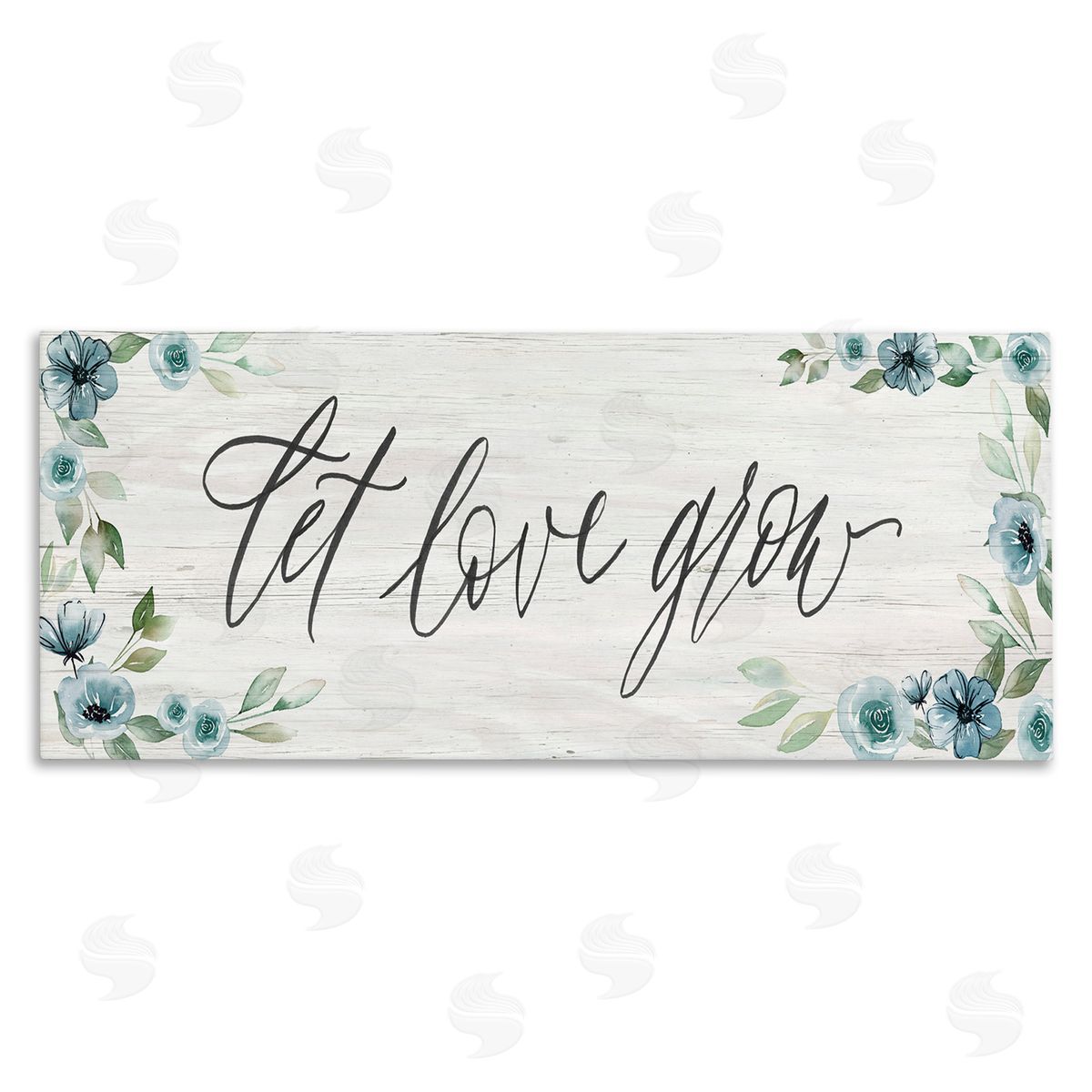 Kristen Brockmon Let Love Grow Blooming Blue Flower Border