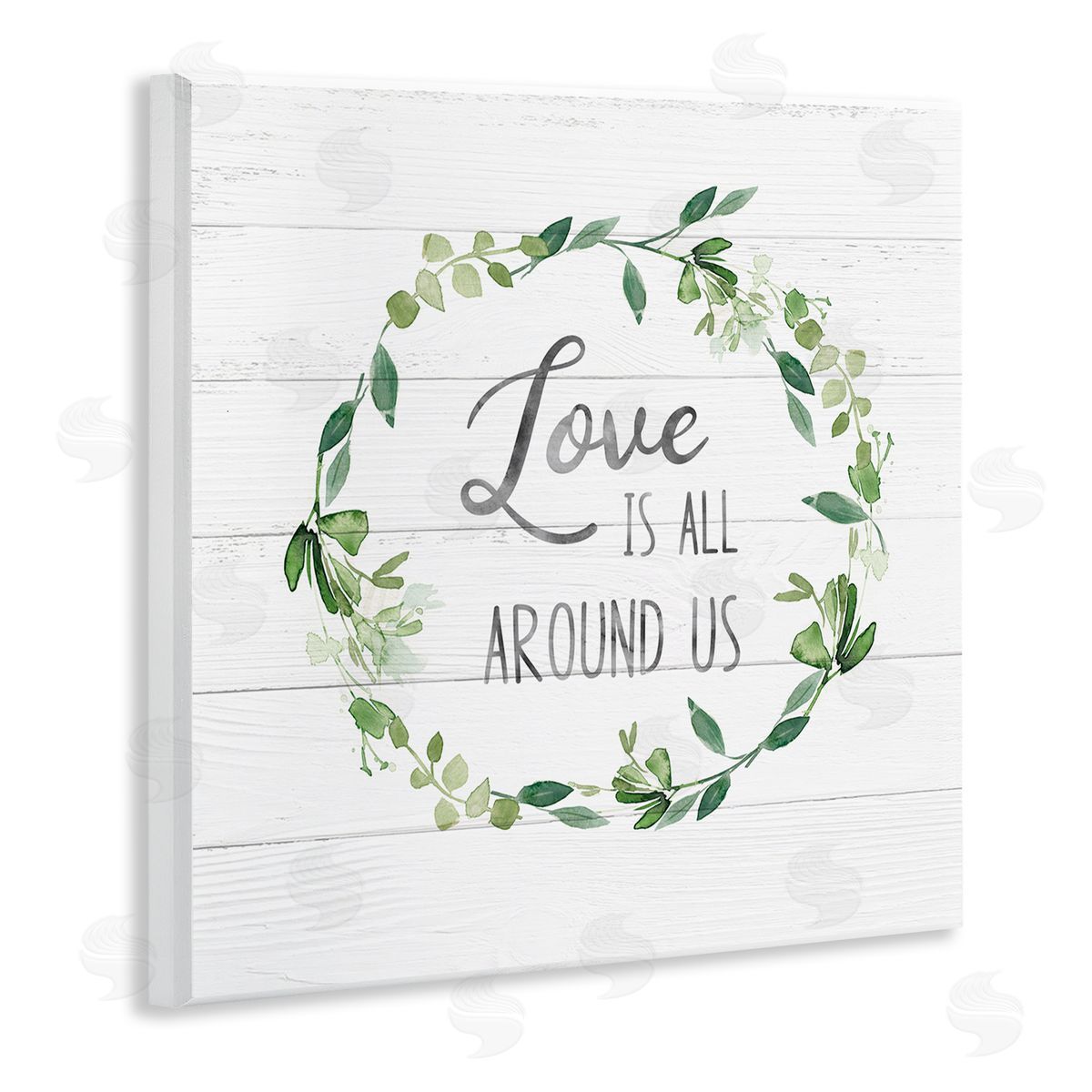 Carol Robinson Love All Around Us Plank Patterned Typography Wooden Wall Plaque Art Print