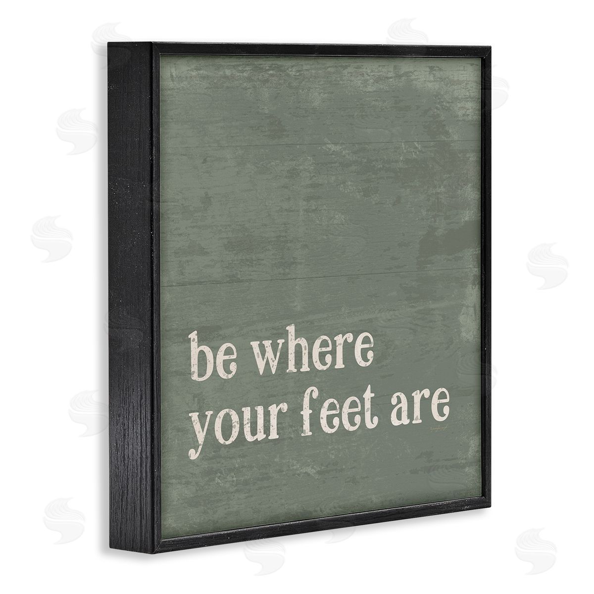 Jennifer Pugh Stay Grounded Inspiring Rustic Typography Phrase  Black Framed Glicee Wall Art Print