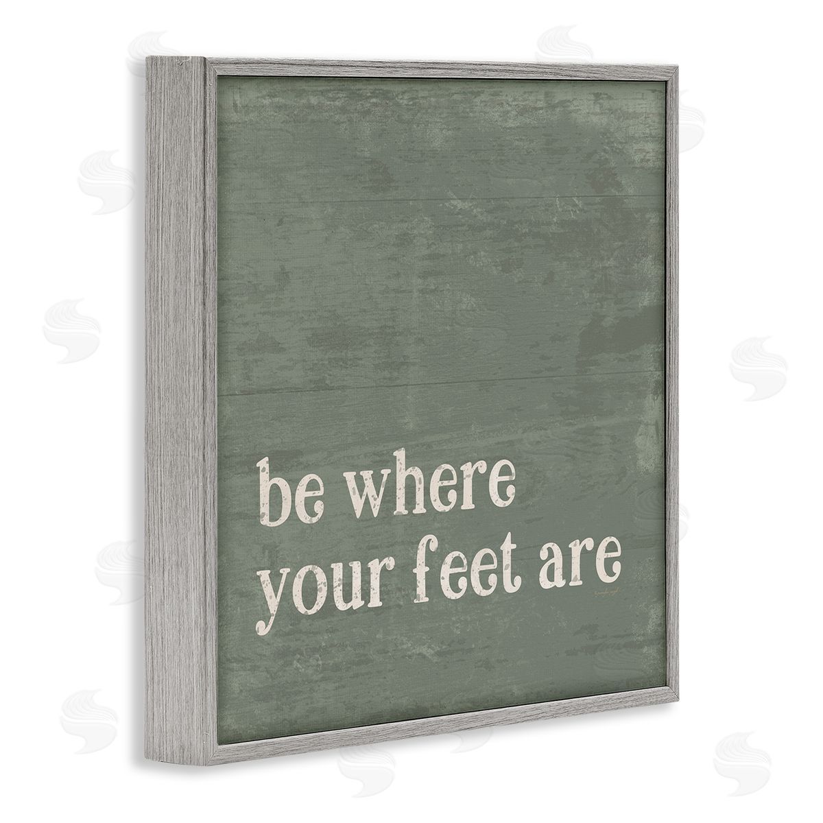 Jennifer Pugh Stay Grounded Inspiring Rustic Typography Phrase  Gray Framed Glicee Wall Art Print