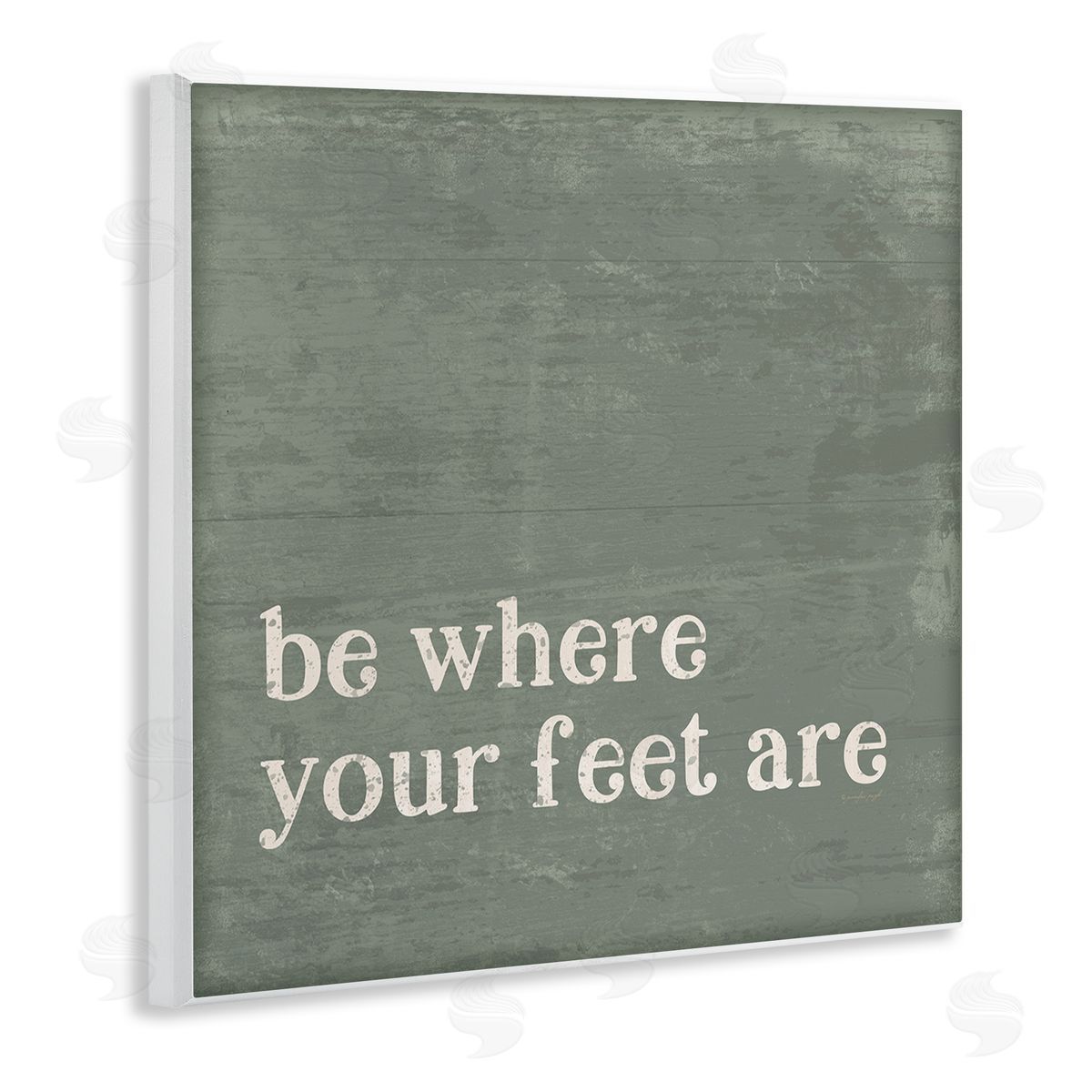 Jennifer Pugh Stay Grounded Inspiring Rustic Typography Phrase  Wooden Wall Plaque Art Print