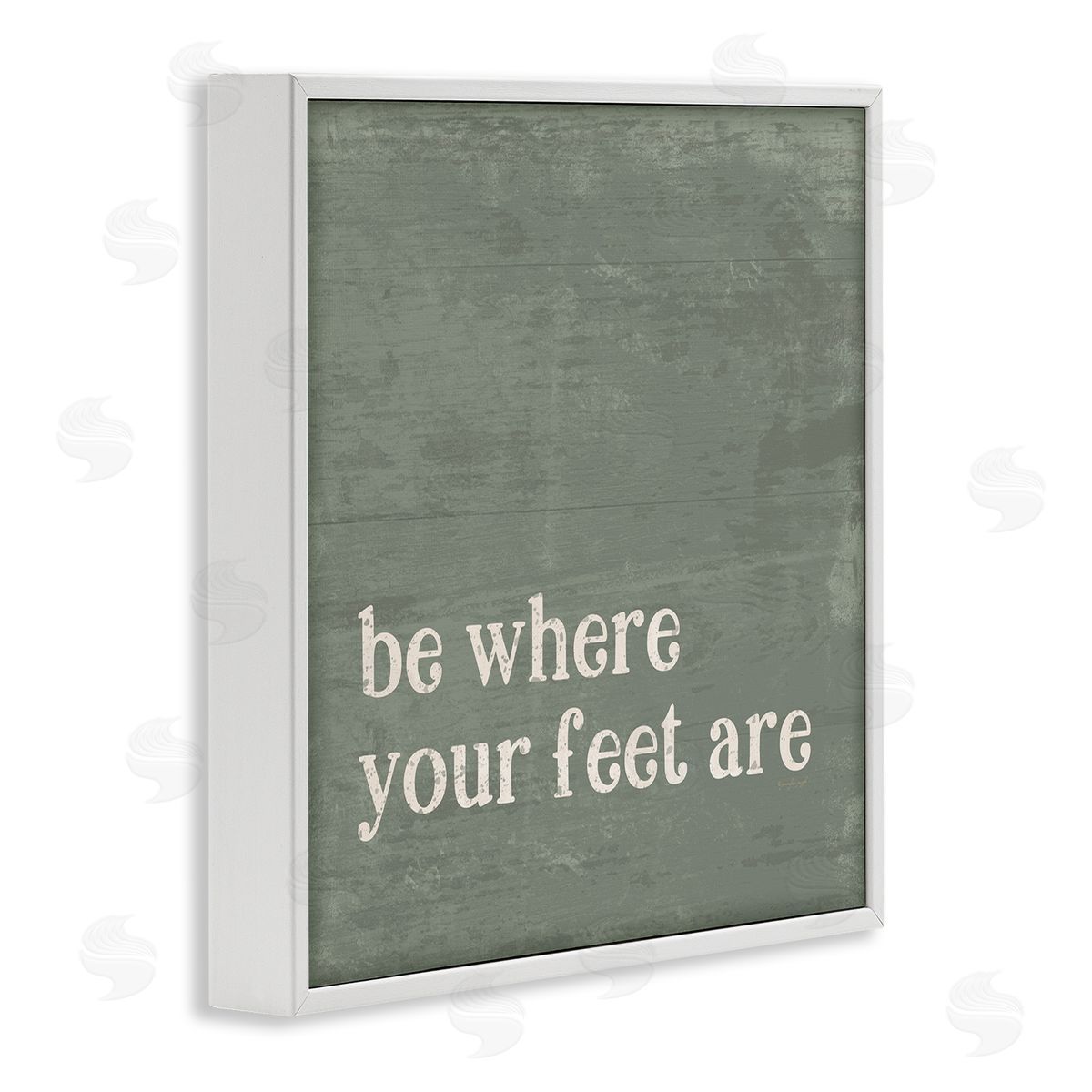 Jennifer Pugh Stay Grounded Inspiring Rustic Typography Phrase  White Framed Glicee Wall Art Print