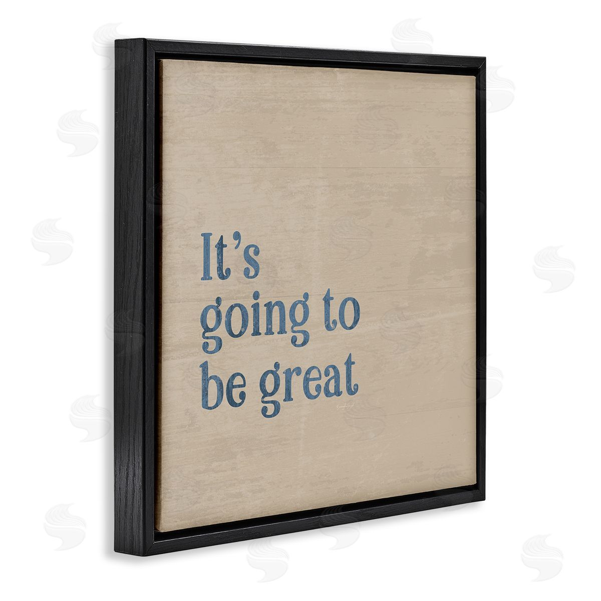 Jennifer Pugh It's Going To Be Great Motivating Grain Pattern Phrase Black Floating Frame Canvas Wall Art Print